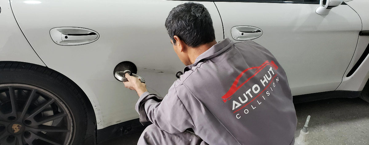 Mechanic working on Auto Denting and Painting