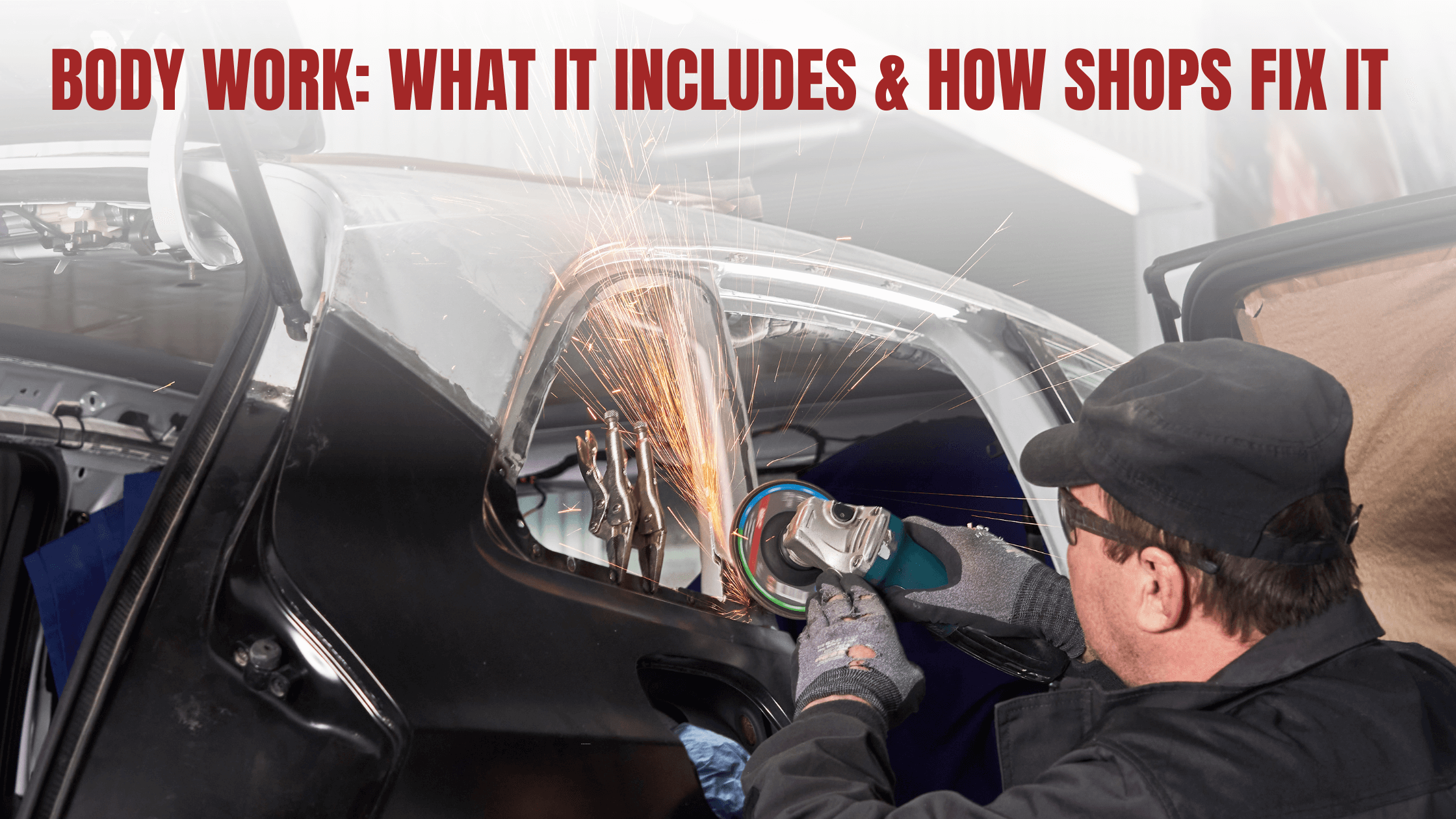 car body shop guys working on